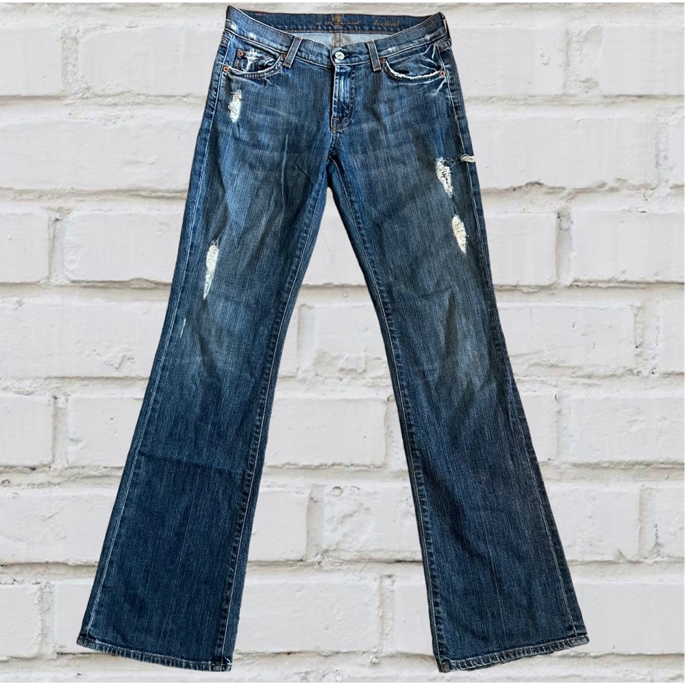 7 For All Mankind Blue Boot Cut Jeans